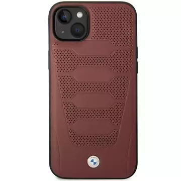 Etui na telefon BMW BMHCP14S22RPSR für Apple iPhone 14 6,1" burgundy/burgundy Leather Seats Pattern