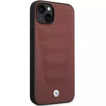 Etui na telefon BMW BMHCP14S22RPSR für Apple iPhone 14 6,1" burgundy/burgundy Leather Seats Pattern