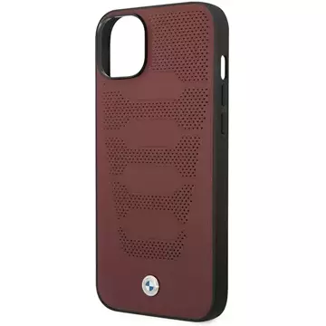 Etui na telefon BMW BMHCP14S22RPSR für Apple iPhone 14 6,1" burgundy/burgundy Leather Seats Pattern