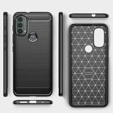 Etui obudowa Alogy Rugged Armor TPU Carbon für Motorola Moto E20/ E30/ E40 Schwarz