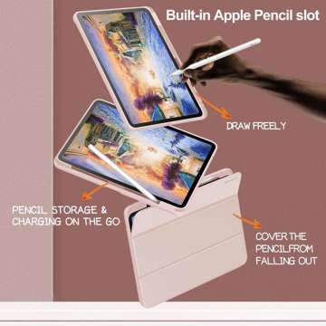 Etui ochronne Infiland Crystal Case Pencil für Apple iPad Air 4 2020 Pink