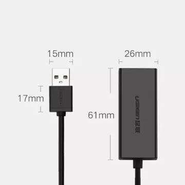 Externe Netzwerkkarte UGREEN RJ45 - USB 2.0 100 Mbps Ethernet schwarz (CR110 20254)