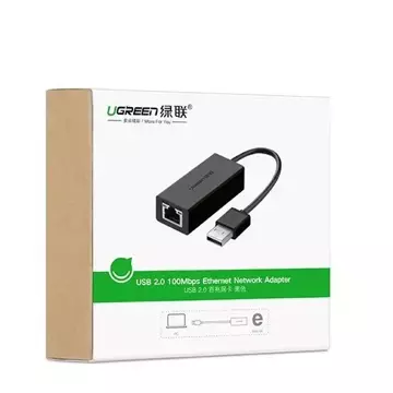 Externe Netzwerkkarte UGREEN RJ45 - USB 2.0 100 Mbps Ethernet schwarz (CR110 20254)