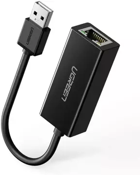 Externe Netzwerkkarte UGREEN RJ45 - USB 2.0 100 Mbps Ethernet schwarz (CR110 20254)