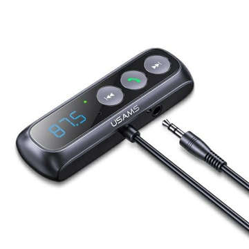 FM / AUX-Sender Bluetooth 5.0 USAMS-Empfänger MP3-Micro-SD-Audioadapter Schwarz