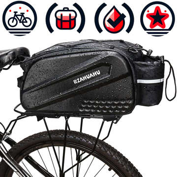 Fahrrad-Gepäcktasche für den hinteren Fahrradkofferraum 12l, schwarz