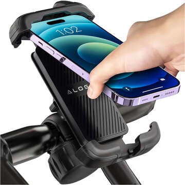 Fahrrad-Telefonhalter 4,7–6,8 Zoll für Telefon, Fahrradlenker für Fahrrad, Motorrad, verstellbar, Alogy Sport, Schwarz