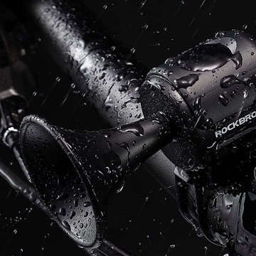 Fahrradklingel RockBros Elektrische wasserdichte Klingel Wasserdicht IPX4 laute Trompete 120 dB für Fahrradlenker Schwarz