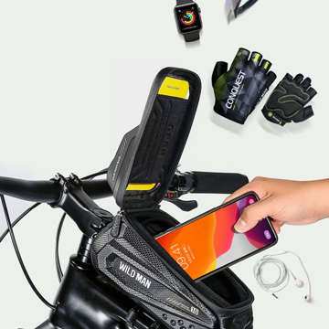 Fahrradtasche Wildman Front Frame Bicycle Bag ES10X Lenkerhalter für Telefon 1,2l Schwarz