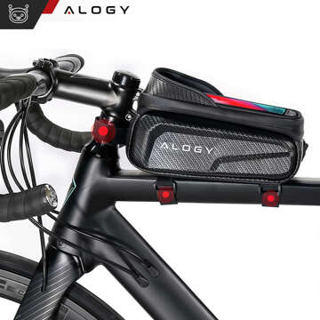 Fahrradtasche für Handy 6,7 Zoll Tasche Fahrradrahmenhalter geräumig 2l wasserdicht Schwarz Alogy