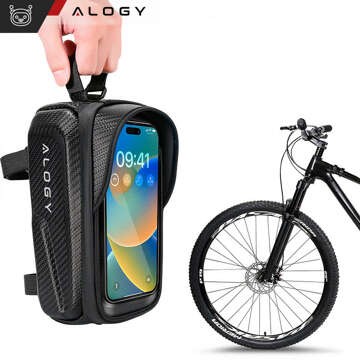 Fahrradtasche für Handy 6,7 Zoll Tasche Fahrradrahmenhalter geräumig 2l wasserdicht Schwarz Alogy