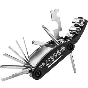 Fahrradtaschenetui für Telefon 6,7 Zoll Taschenhalter für Fahrradrahmen 2l Black Tools Multitool-Schlüssel 16in1 Alogy