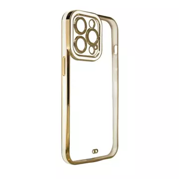 Fashion Case Hülle für Samsung Galaxy A12 5G Gold Frame Gel Cover Weiß