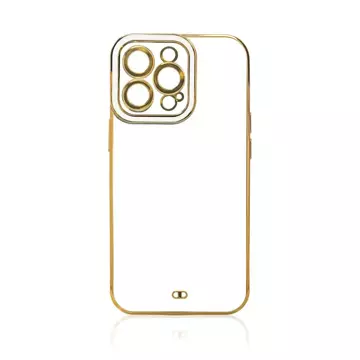 Fashion Case Hülle für Samsung Galaxy A12 5G Gold Frame Gel Cover Weiß