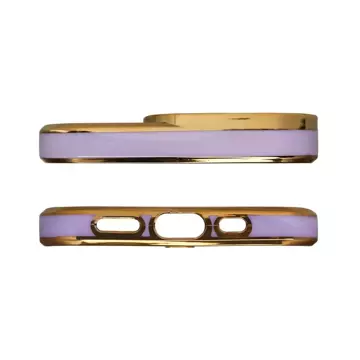 Fashion Case für iPhone 12 Gold Frame Gel Cover Purple