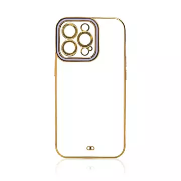 Fashion Case für iPhone 12 Gold Frame Gel Cover Purple