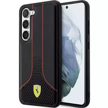 Ferrari Hülle für Samsung Galaxy S23 HardCase perforiert 296-P schwarz