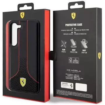 Ferrari Hülle für Samsung Galaxy S23 HardCase perforiert 296-P schwarz