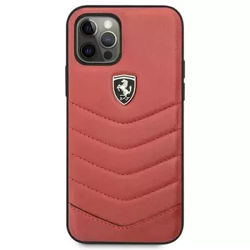 Ferrari iPhone 12/12 Pro Hülle rot/rot Hardcase Off Track Quilted