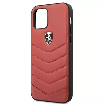 Ferrari iPhone 12/12 Pro Hülle rot/rot Hardcase Off Track Quilted