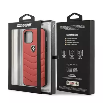 Ferrari iPhone 12/12 Pro Hülle rot/rot Hardcase Off Track Quilted