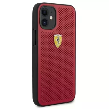 Ferrari iPhone 12 mini 5.4" Hülle rot/rot Hardcase On Track Perforated