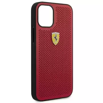 Ferrari iPhone 12 mini 5.4" Hülle rot/rot Hardcase On Track Perforated