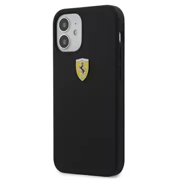 Ferrari iPhone 12 mini 5.4" Hülle schwarz/schwarz Hardcase On Track Silicone