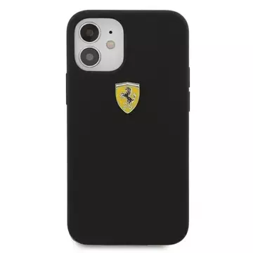 Ferrari iPhone 12 mini 5.4" Hülle schwarz/schwarz Hardcase On Track Silicone