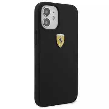 Ferrari iPhone 12 mini 5.4" Hülle schwarz/schwarz Hardcase On Track Silicone