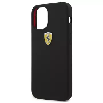 Ferrari iPhone 12 mini 5.4" Hülle schwarz/schwarz Hardcase On Track Silicone