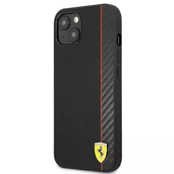 Ferrari iPhone 13 mini 5.4" Handyhülle schwarz/schwarz Hardcase On Track Carbon Stripe