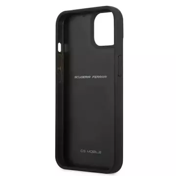 Ferrari iPhone 13 mini 5.4" Hülle schwarz/schwarz Hardcase On Track Real Carbon