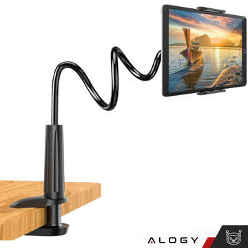 Flexibler Telefonhalter, Tablet 7" Alogy Flexibler Arm für Schreibtisch, flexibler Arm schwarz