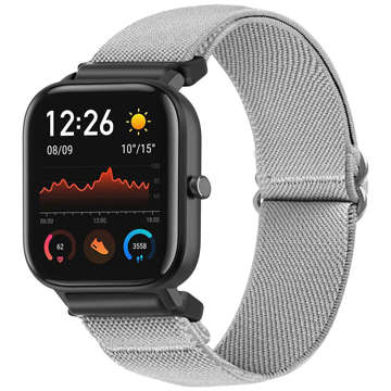 Flexibles Armband, Universal-Nylon-Alogy-Nylon-Smartwatch-Armband, 22 mm, grau