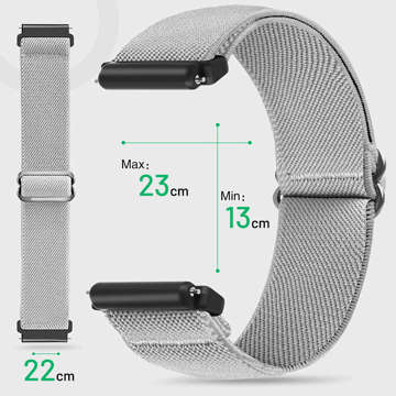 Flexibles Armband, Universal-Nylon-Alogy-Nylon-Smartwatch-Armband, 22 mm, grau