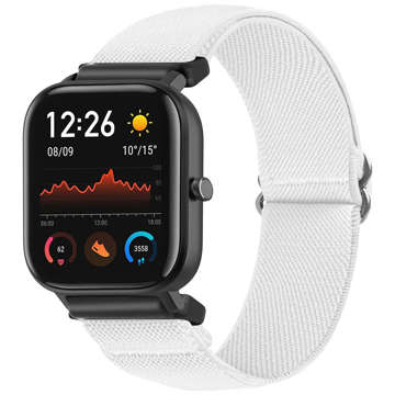 Flexibles Armband, Universal-Nylon-Alogy-Nylon-Smartwatch-Band, 22 mm, Weiß