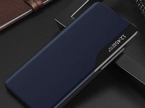 Flip Wallet Alogy Leder Smart View Cover Samsung Galaxy A52 5G / A52s Marineblau