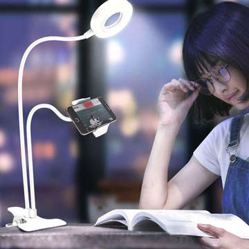 Foto-LED-Ringlicht für Selfie Alogy Telefonhalter Weiß