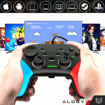 Gamepad Pad Wireless Bluetooth Alogy Game Controller Telefonhalter Android iOS PS3 PS4 PC TV Nintendo Switch Joystick Schwarz