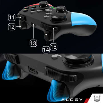 Gamepad Pad Wireless Bluetooth Alogy Game Controller Telefonhalter Android iOS PS3 PS4 PC TV Nintendo Switch Joystick Schwarz