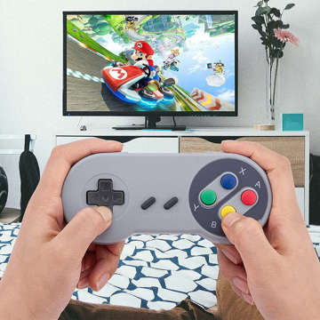 Gamepad Retro Alogy Controller Kabelgebundenes 1,4 m USB-Kabel für PC-Konsole Grau