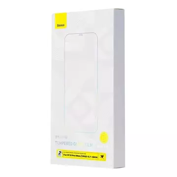 Gehärtetes Glas 0,3 mm Baseus Crystal für iPhone 14 Plus/13 Pro Max (2 Stück)