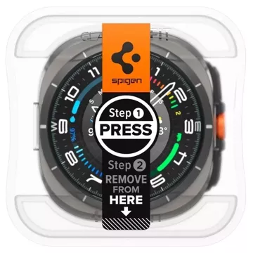 Gehärtetes Glas Spigen Glas.Tr „EZ-FIT“ 2er-Pack für Samsung Galaxy Watch Ultra (47 mm) Klar