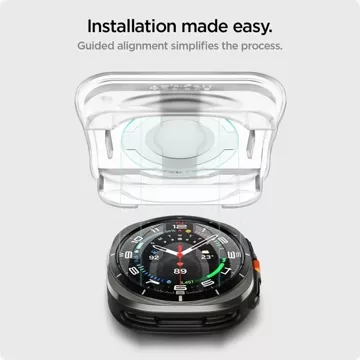 Gehärtetes Glas Spigen Glas.Tr „EZ-FIT“ 2er-Pack für Samsung Galaxy Watch Ultra (47 mm) Klar