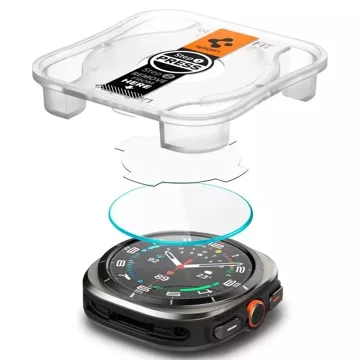 Gehärtetes Glas Spigen Glas.Tr „EZ-FIT“ 2er-Pack für Samsung Galaxy Watch Ultra (47 mm) Klar