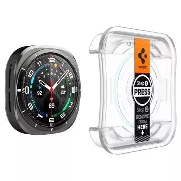 Gehärtetes Glas Spigen Glas.Tr „EZ-FIT“ 2er-Pack für Samsung Galaxy Watch Ultra (47 mm) Klar