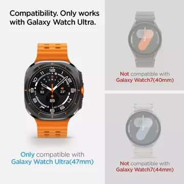 Gehärtetes Glas Spigen Glas.Tr „EZ-FIT“ 2er-Pack für Samsung Galaxy Watch Ultra (47 mm) Klar