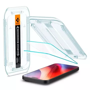 Gehärtetes Glas Spigen Glas.Tr „Ez Fit“ 2er-Pack für iPhone 16 Pro Klar