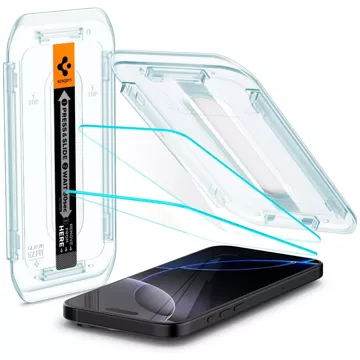 Gehärtetes Glas Spigen Glas.Tr „Ez Fit“ 2er-Pack für iPhone 16 Pro Klar